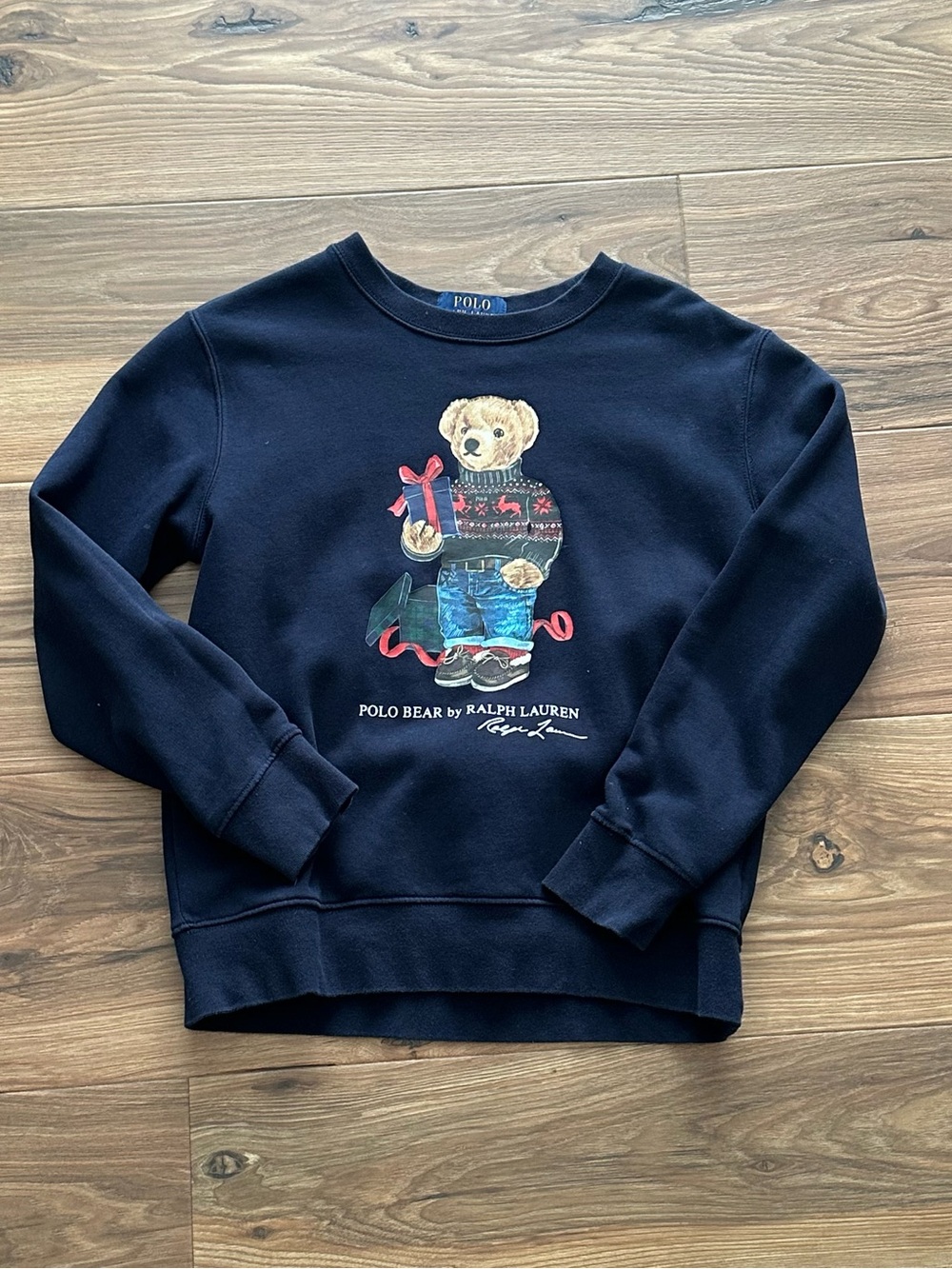 Polo by Ralph Lauren Navy Kids Sweatshirt with Bear Graphic